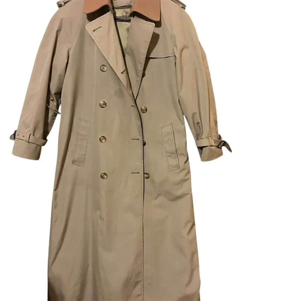VTG Brooks Brothers women’s Beige Trench Coat Size M Double-Breasted Formal